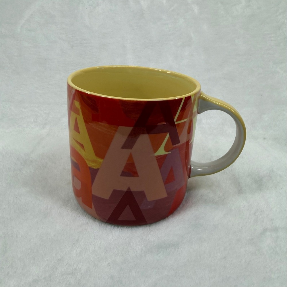 Anthropologie‎ Lottie Monogram Mug Letter A Multicolor Ceramic SKU Artsy